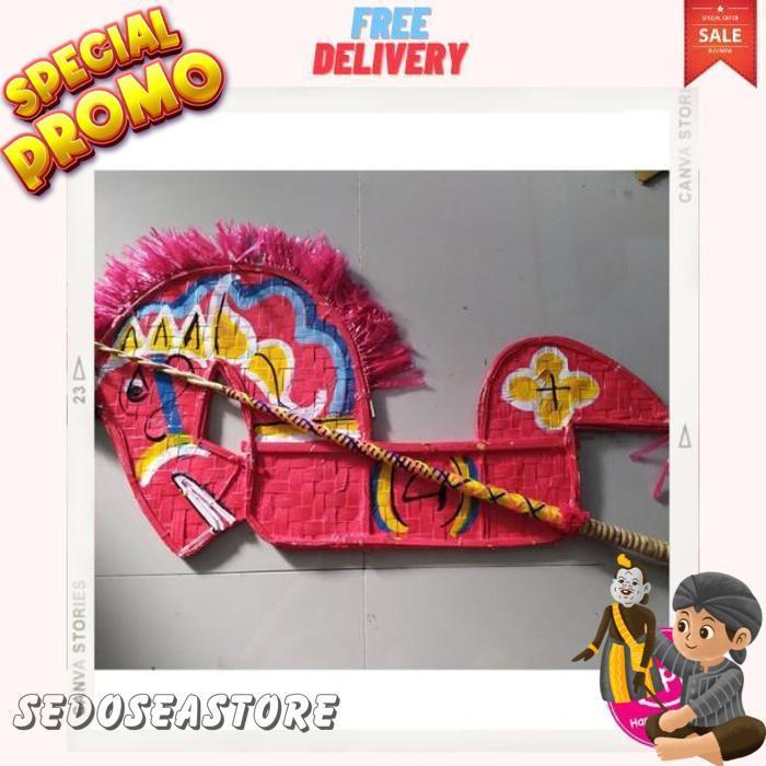 Mainan Jaran Kepang Set Dengan Pecut Kuda Lumping Jumbo Jaranan Premium Gratis Pecut Extra Besar