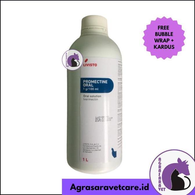 PROMECTINE 1 LITER(IVERMECTIN) obat cacing gudig scabies kepromec oral