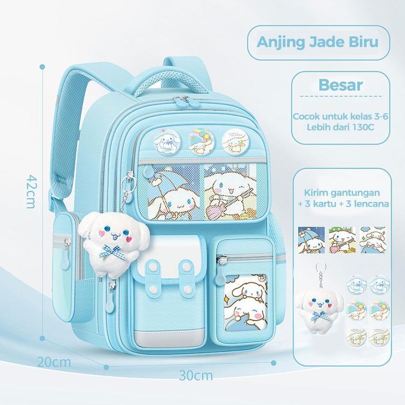 Viral  Tas Sekolah Kuromi Anti Air Tas Anak Tas Premium Tas Ransel Sekolah Kelas 3-6(Free Gift)