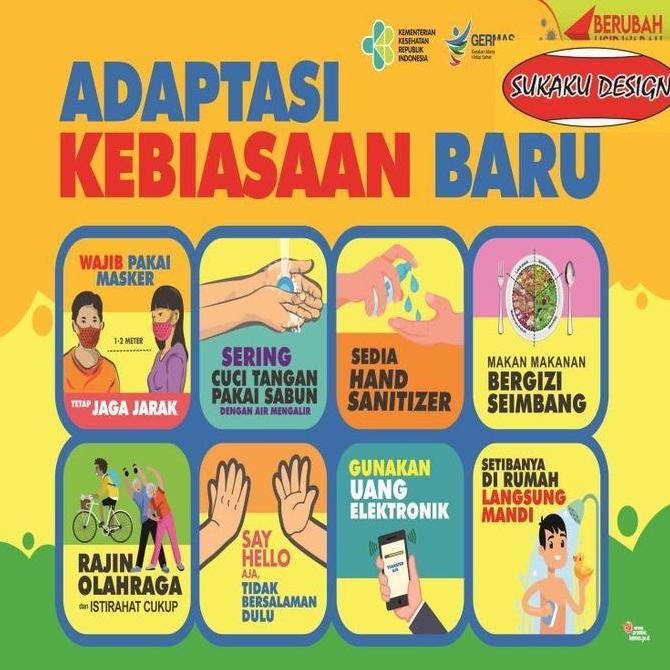 NEW BANNER / SPANDUK ADAPTASI KEBIASAAN BARU CEGAH COVID 19 ORI