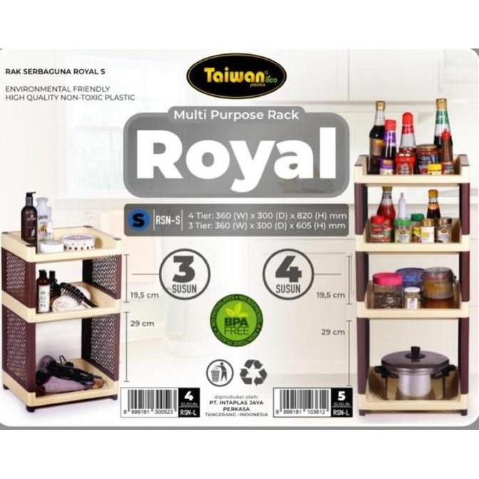 TERLARIS RAK SUSUN 3S TAIWAN SERBAGUNA PLASTIK ROYAL 03S DAPUR / BUKU / RAK SERBAGUNA ROYAL SUSUN 3