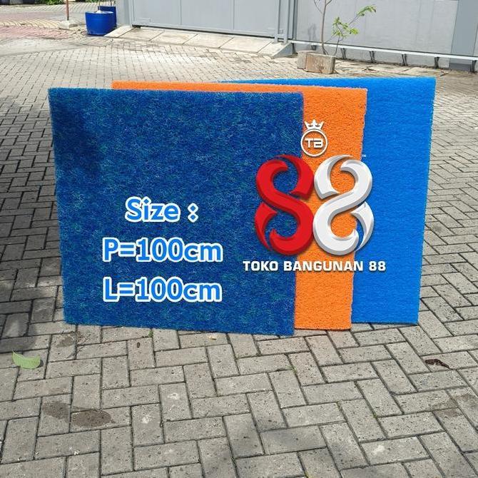 Japmat fishcomat orange || Japmat fishcomat biru || Japmat original size 100x100cm bagus