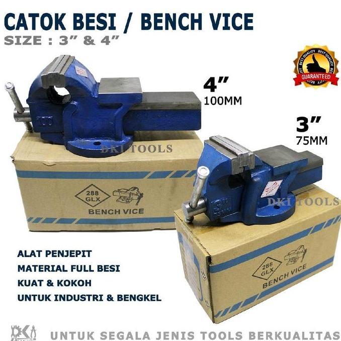 Catok Paron Ragum Besi Glx Bench Vice Vise Alat Jepit 3"-4" Inch