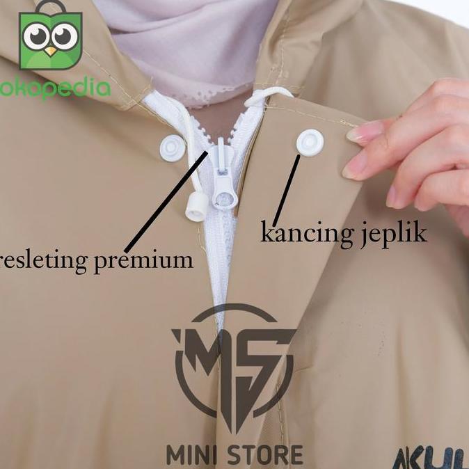 NEW JAS HUJAN GAMIS WANITA BAHAN TEBAL ELASTIS ORIGINAL BY AKULA ORI