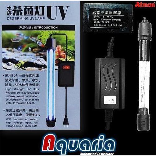 TERLARIS ATMAN UV9W LAMPU UV CELUP 9WATT AQUARIUM SUBMERSIBLE DEGERMING UV LAMP UV-9W
