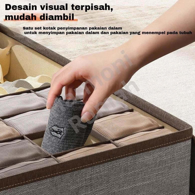 GARANSI Tempat Penyimpanan Pakaian Dalam Rak Pakaian Dalam Organizer Storage Box Sekat Pengatur Lema