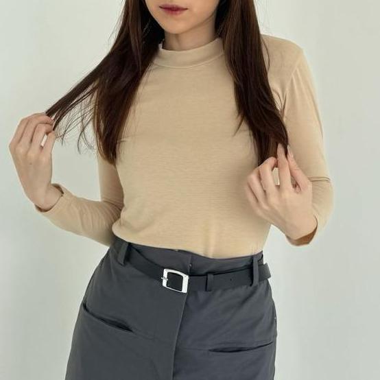 Rakku Baju Manset Jumbo Lengan Panjang Katun Rayon Muslimah 203 - Inner Wanita Turtleneck Kerah Ting