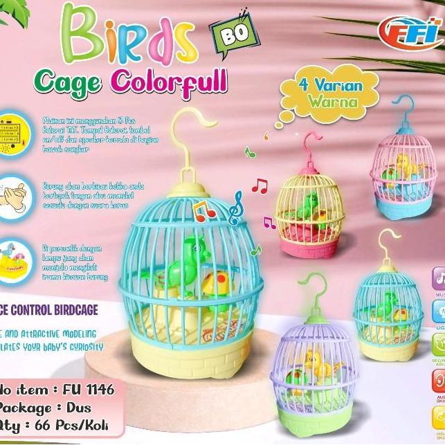Mainan anak burung dalam sangkar bersuara mainan anak burung burung