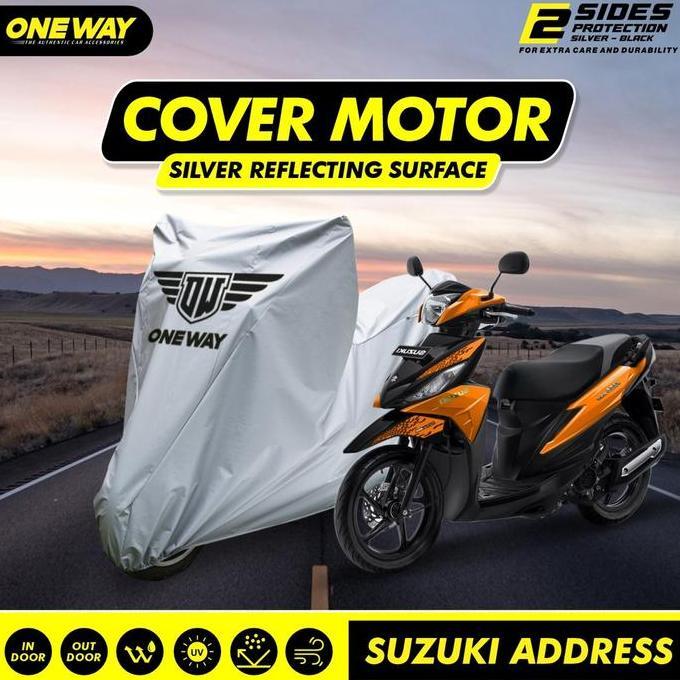 Sarung Cover Motor ONEWAY Silver SUZUKI ADDRESS Waterproof Anti Panas