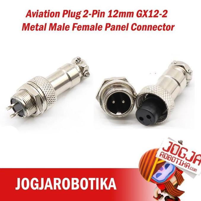 NARBU Aviation Plug 2-Pin 12mm GX12-2 Metal Male Female Panel Connector