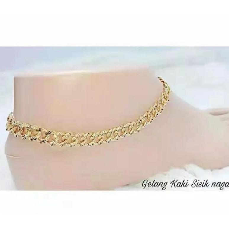 HEMAT Gelang Kaki Biji Lada Titanium Lapis Emas