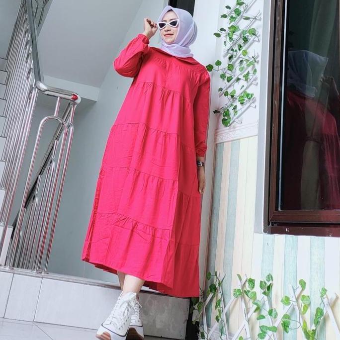 MIB Style - Audy Midi Long Tunik Polos Katun Twill Premium Baju Tunik Wanita Muslim Polos Simpel Ele