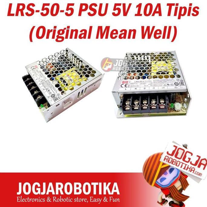 NARBU LRS-50-5 PSU 5V 10A Tipis (Original Mean Well)
