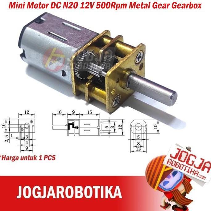CORELA Mini Motor DC N20 12V 500Rpm Metal Gear Gearbox 500 rpm