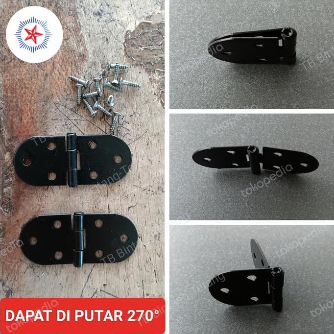 ENGSEL OVAL LIPAT 270 SERBAGUNA PINTU LEMARI MEJA MESIN JAHIT