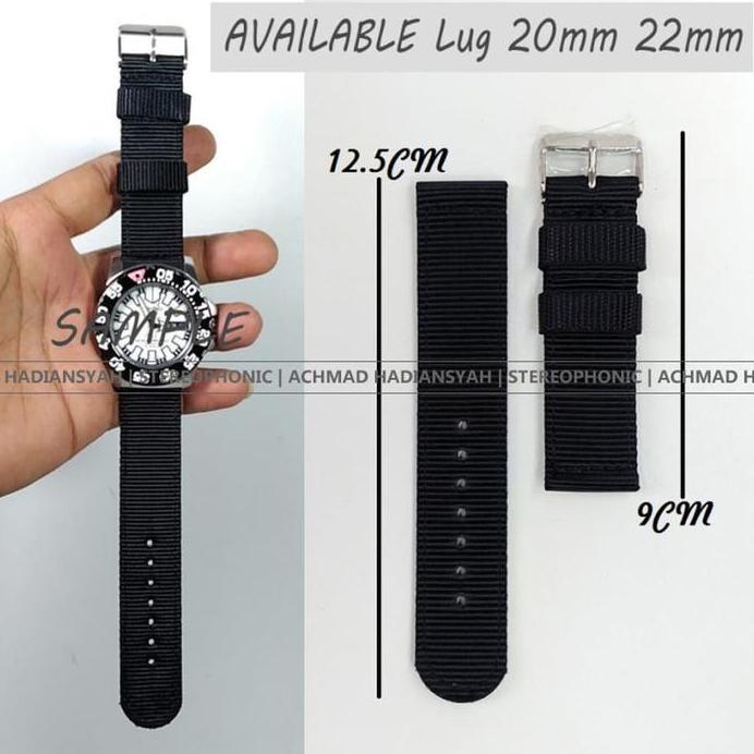 Strap SEIKO Kanvas 22mm Tali Jam Swiss Army Kanvas 22mm Strap Kanvas