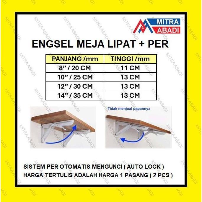 Engsel Siku Lipat Engsel Meja Bakso Folding Bracket PER 14"