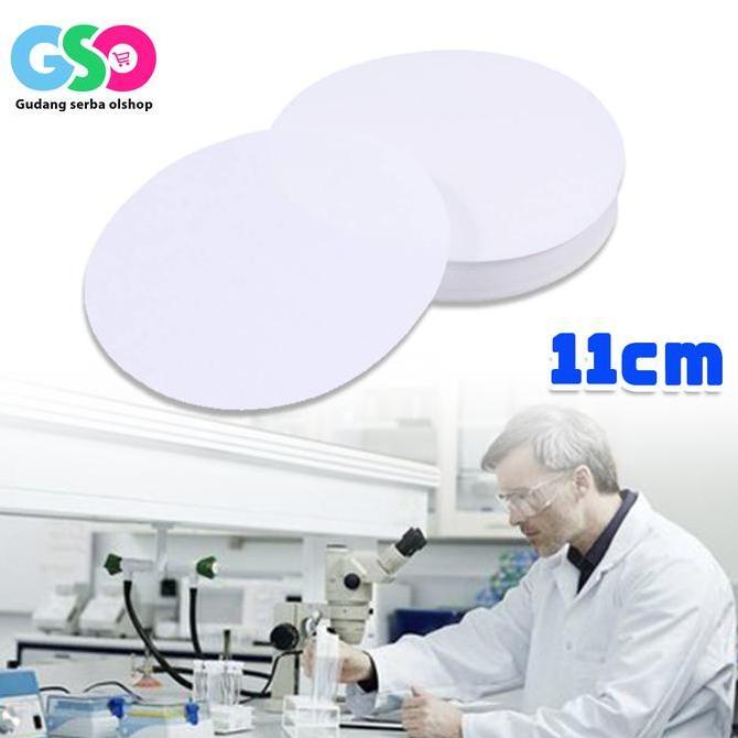 KOLBUNE 100pcs Kertas Saring Bulat Laboratorium Ukuran 11cm Untuk Filter Kimia Biologi Kertas Filter