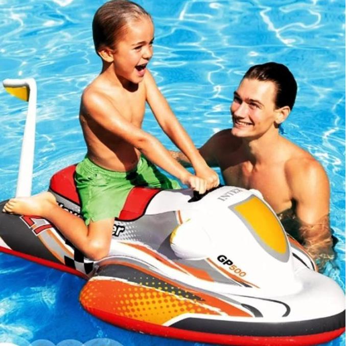 Intex Ban Renang Anak 1.17m x 77cm Pelampung Jet Ski Motif Karet Vinyl Aman untuk Usia 2-6 Tahun Mod