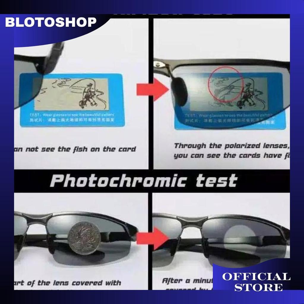 Kacamata Polarized Photochromic Pria Wanita / Kacamata Anti Silau Siang Malam Polarized Photochromic