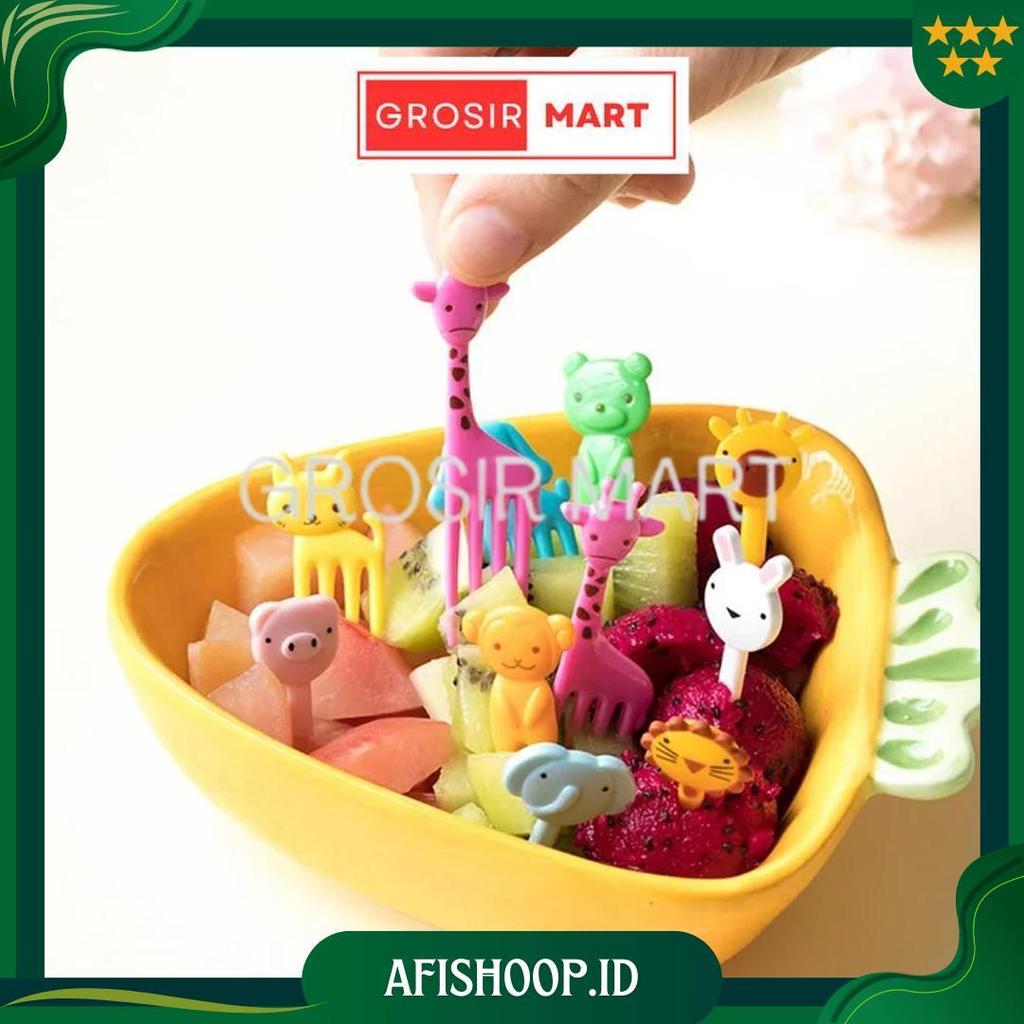 GrosirMart Tusukan Bento Karakter Garpu Bento Buah Motif Kacamata Foodpicks Tools Dekorasi Bento Tus