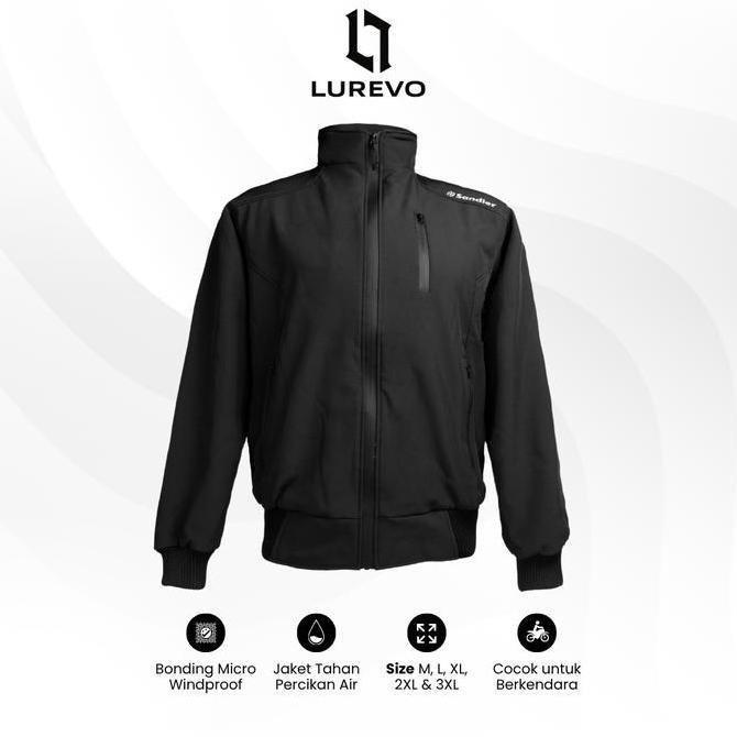 NEW LUREVO SANDIER JAKET MOTOR HITAM HARIAN ANTI ANGIN ANTI AIR JAKET BONDING WINDPROOF ORI