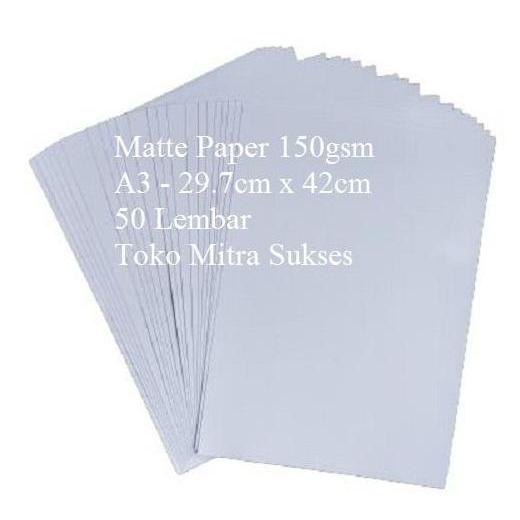 A3 Kertas Matte Paper 150gram A3 isi 50 Lembar