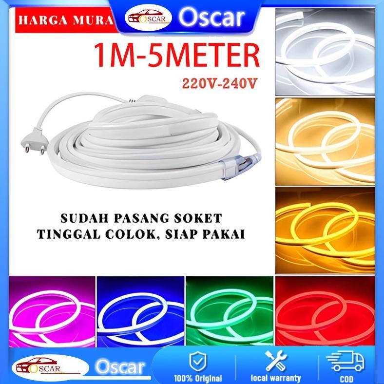 NEW ARRIVAL PAKET LAMPU LED NEON FLEX 220V WATERPROOF LENGKAP TINGGAL COLOK SIAP PAKAI / LAMPU KAMAR