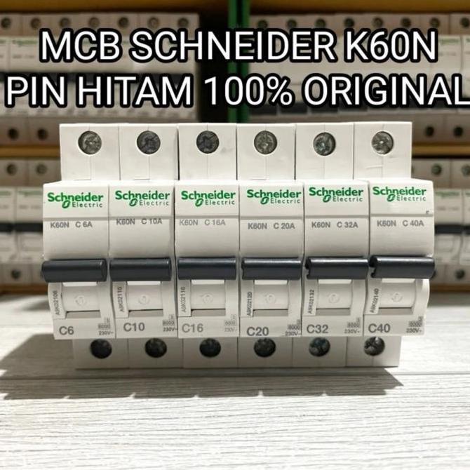TERLARIS MCB LISTRIK SCHNEIDER HITAM 40 32 20 16 10 6 AMPERE  SNI ORIGINAL ASLI gratis ongkir