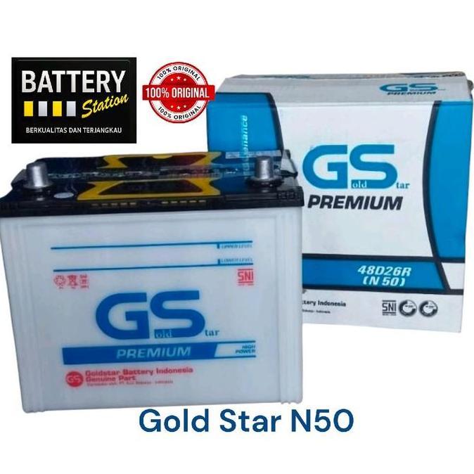 Aki Mobil Basah Kijang Aki Genset GS Premium N50 48D26R GS N50 Goldstar 50ah