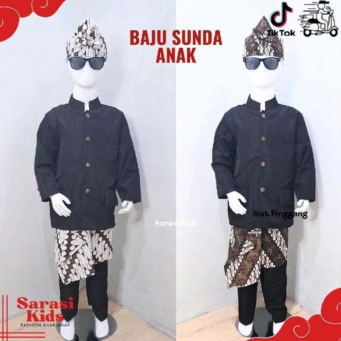 Baju Adat Sunda Beskap Jawa Sunda Jas Hitam Anak Kostum Adat Sunda