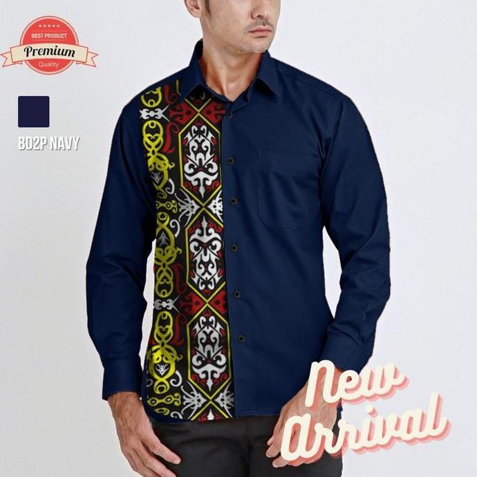 Batik Lengan Panjang Motif Dayak | Kemeja Pria Premium BD2