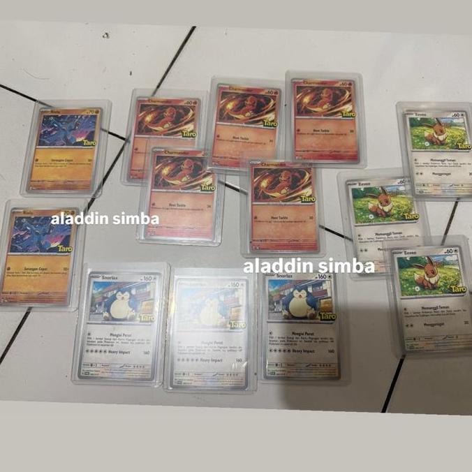 Kartu Promo Pokemon Taro Charmander , Eevee , Snorlax , Riolu