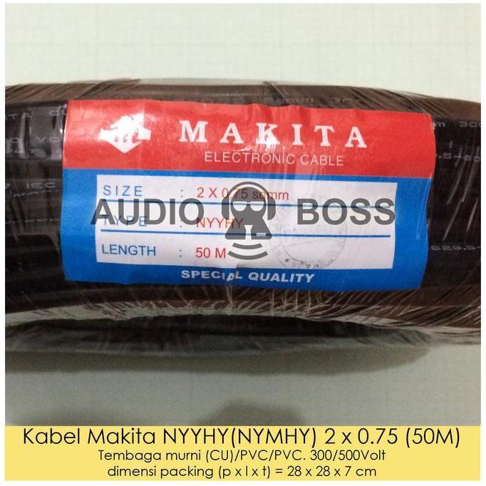 Ready Kabel Elektronik Makita NYYHY - NYMHY 2 X 0.75 Sqmm 50 M/Kabel Makita
