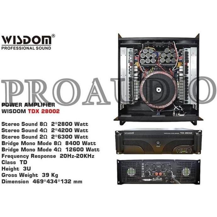 Promo Power Amplifier Wisdom Tdx 28002 Tdx28002 Class Td 2 Channel Original