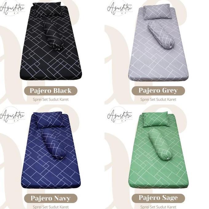 Sprei Single Aesthetic Kotak Hitam dan Putih Sudut Karet 120x200 cm Kain Microslik Premium Tebal Nya
