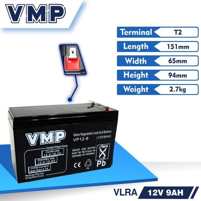 Aki UPS VMP 12V 9AH 10AH Baterai UPS Aki Kering Batere Battery VRLA