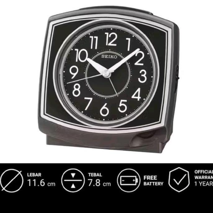 Seiko Jam Meja Clock Beker Weker QHP004W QHP004 W Putih Alarm Bunyi Bel