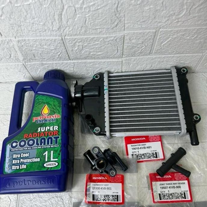 Paket Radiator(KVB) +air radiator +thermostat+selang buat motor vario 110 karbu, vario lama, vario k