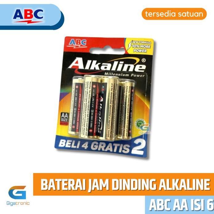 Baterai ABC Alkaline size AA (A2) - Batre Batere Alkaline Jam Dinding Mouse