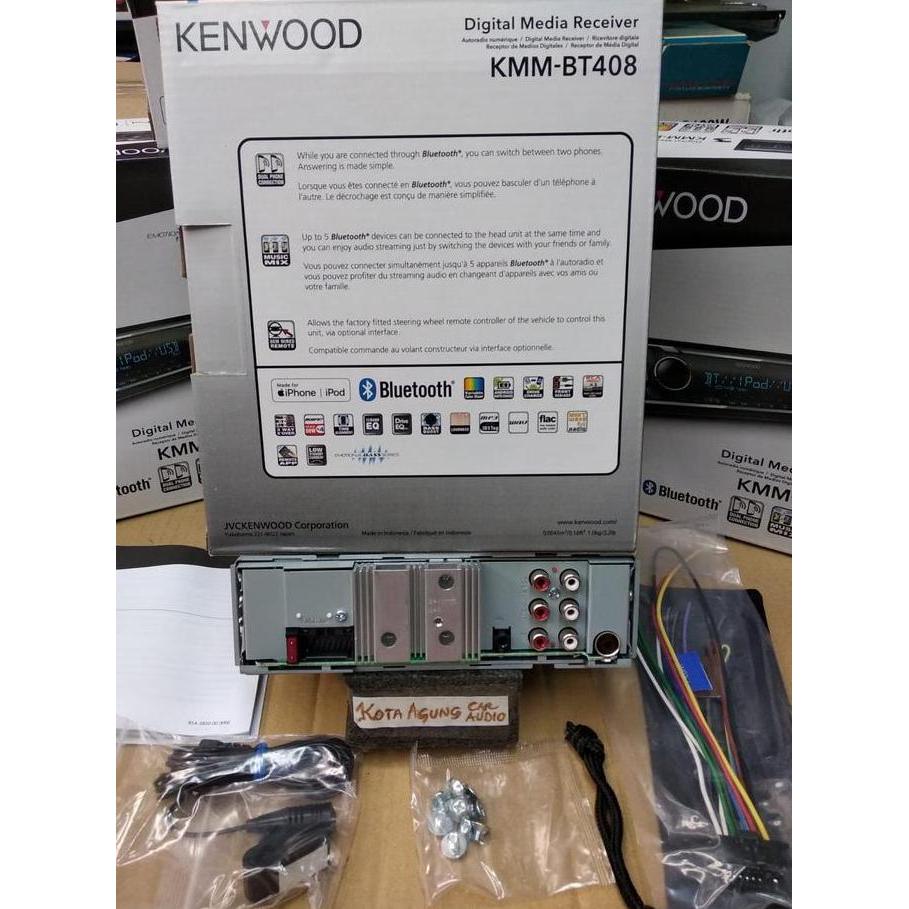 head unit single din kenwood kmm bt408