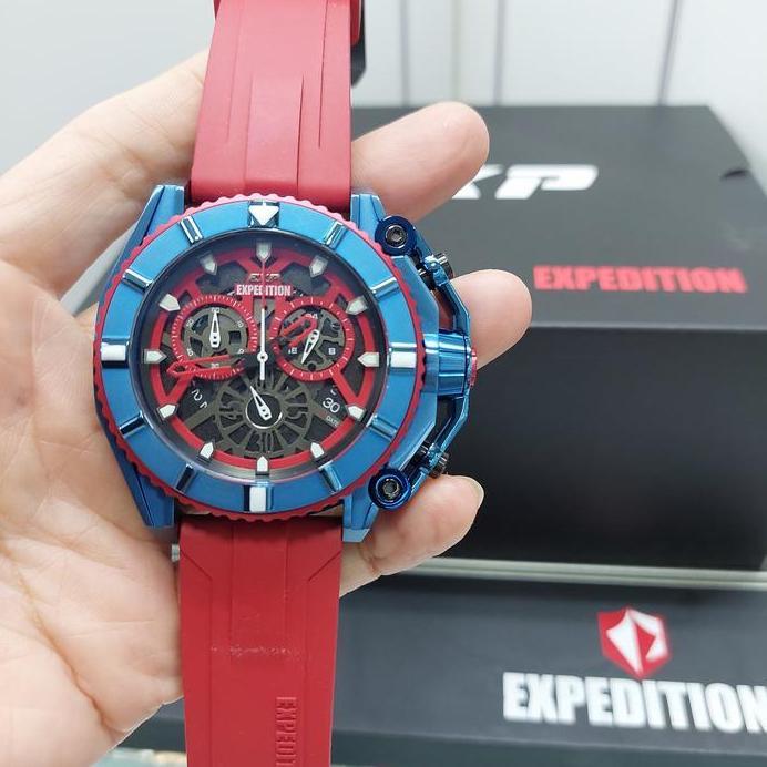 EXPEDITION EXP3009 E3009 EXP 3009 E 3009 RUBBER STRAP BLUE RED ORIGINA