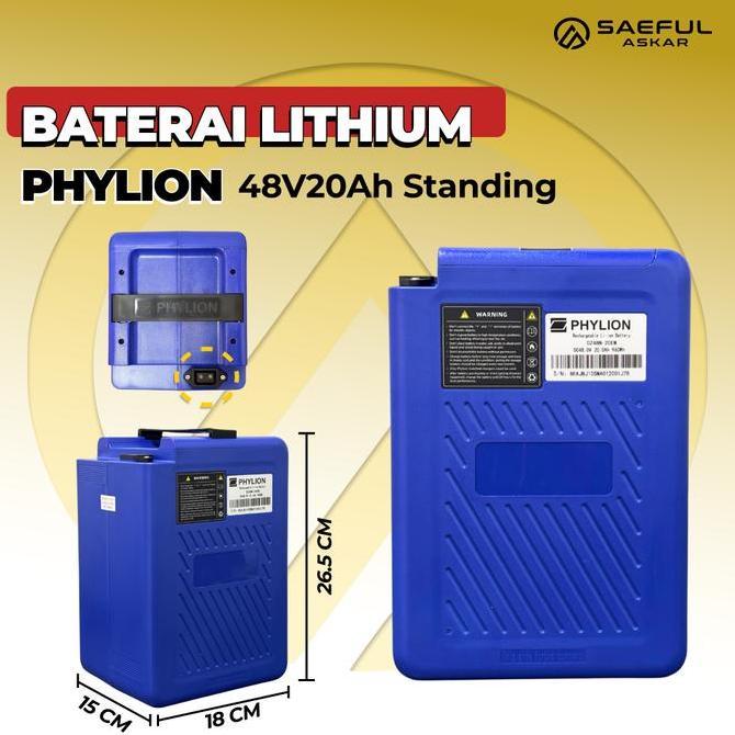 Phylion Baterai Lithium Sepeda Listrik 48V 12Ah Motor Listrik 48V 20Ah lithium Pabrikan Garansi 2 Ta