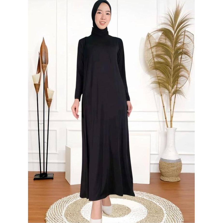 Inner Dalaman Outer Nyaman -Inner Dress Panjang Muslim -  Baju Manset Gamis Lengan Panjang