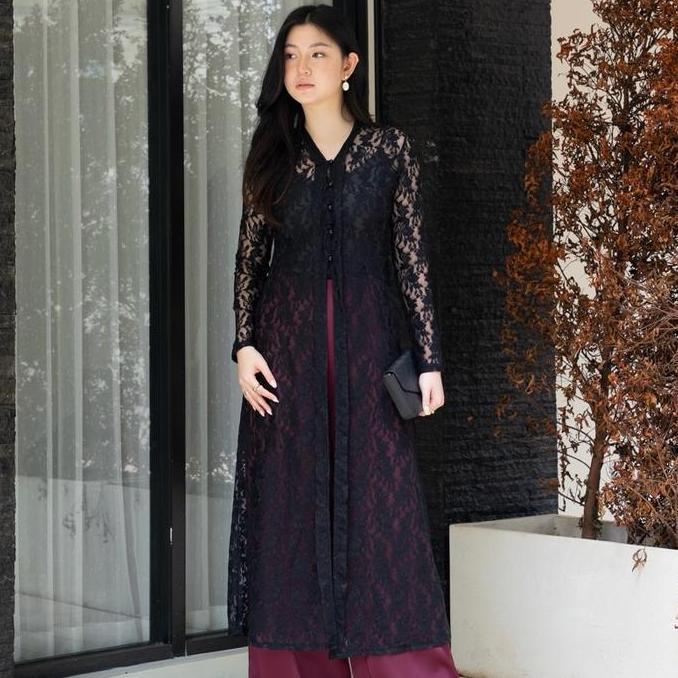 ANEESA KEBAYA | ROOHA | Kebaya Panjang Wanita Lace Modern Outer Elegant