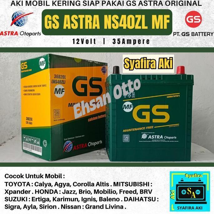 PASTI MURAH AKI MOBIL GS ASTRA MAINTENANCE FREE NS40ZL BRIO ORIGINAL