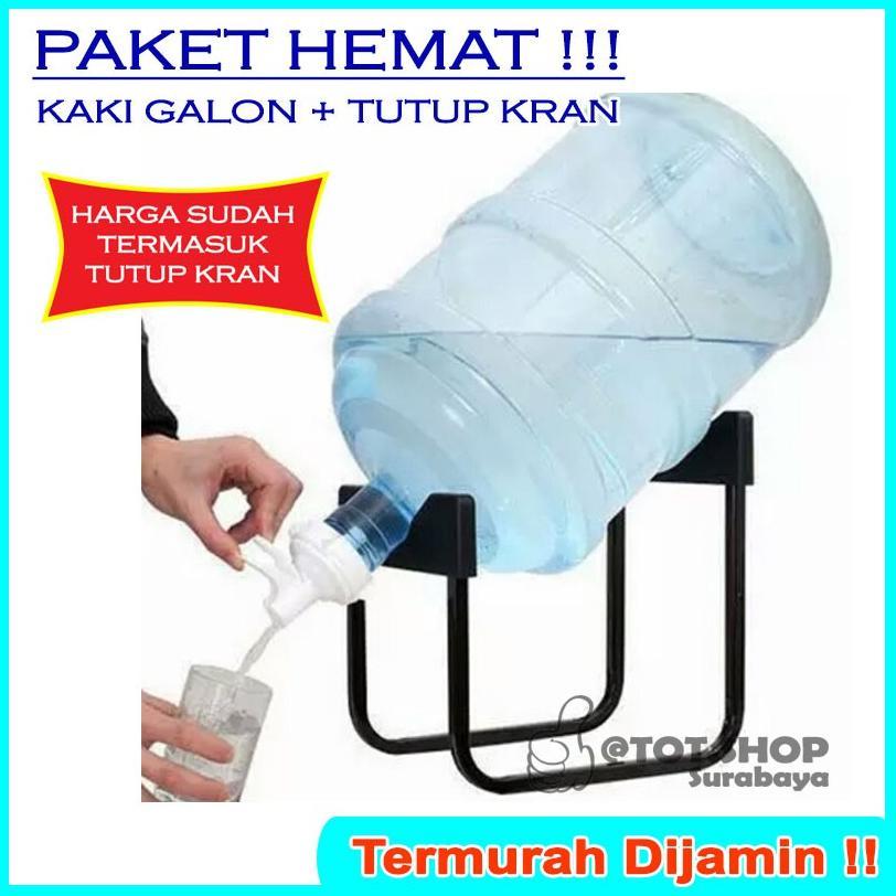 RAK DUDUKAN GALON AIR BESI DAN KRAN TUTUP GALON UNTUK DIMEJA MODEL U ANTI RIBET KERAN