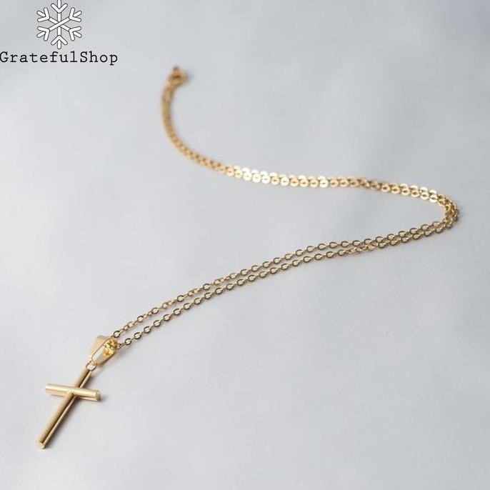 Kalung SALIB PIPE SILVER/GOLD Stainless Steel