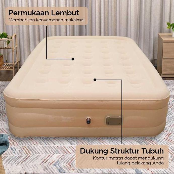 Kasur Angin Pompa Elektrik Otomatis USB Rechargeable Plus Bantal Tiup