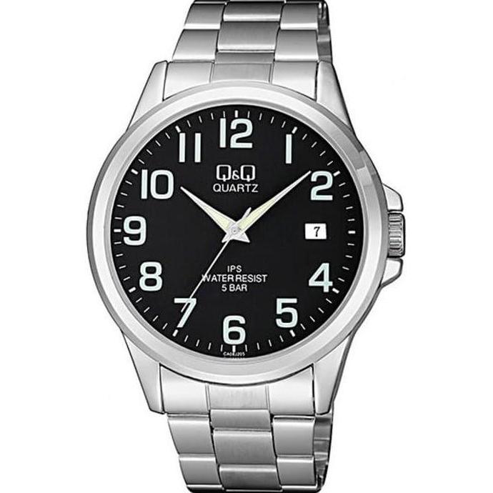 Q&Q QQ Jam Tangan Pria Rantai Silver Biru CA08J205Y Original